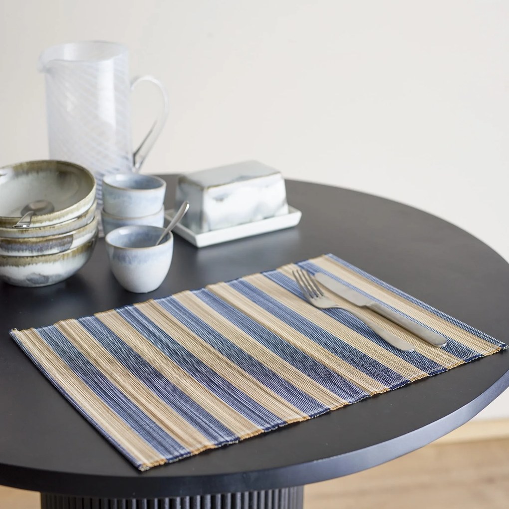 Bloomingville Bambusové prestieranie Marola Blue – set 4 ks