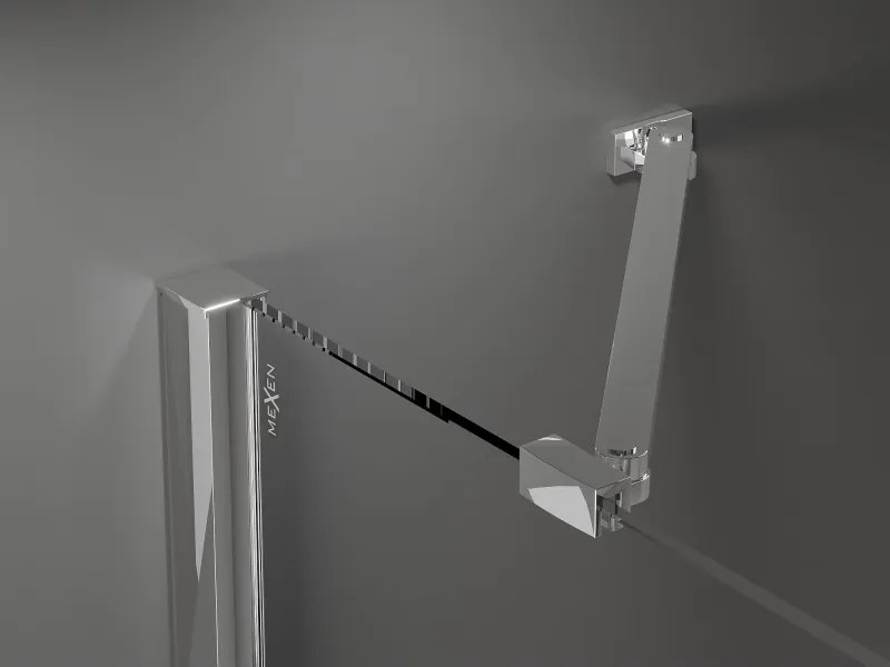 Mexen Velar Duo, sprchový kút s posuvnými dverami 80 x 80 cm, 8mm sklo námraza, chrómová, 871-080-080-32-01