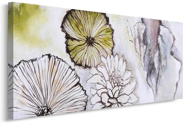 CARO Obraz na plátne - Flowers - Abstraction - Panorama 50x20 cm