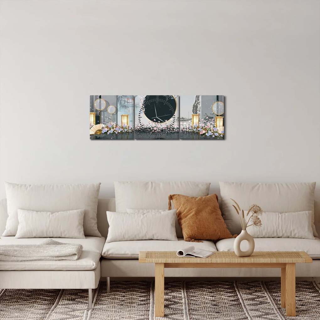 Obraz - Koláž (s hodinami) (90x30 cm)