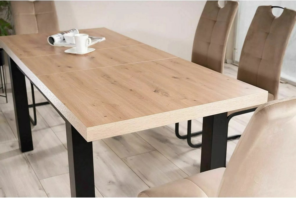 Jedálenský rozkladací stôl Presto 140/218 cm dub Artisan/čierny
