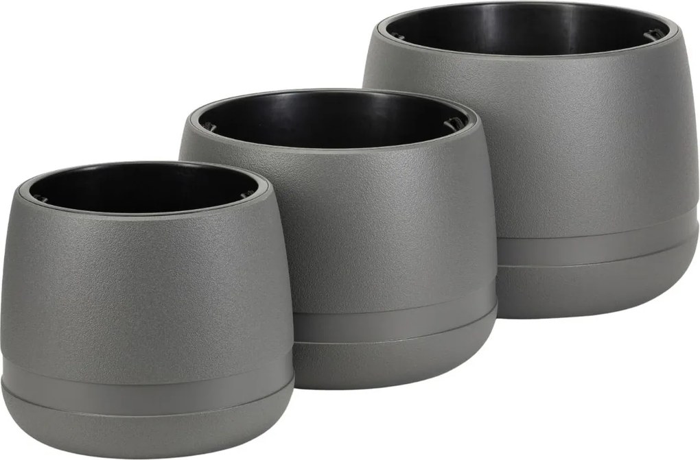 PLASTOVÝ KVETINÁČ LUNA VASE 42X32 CM ANTRACITOVÁ