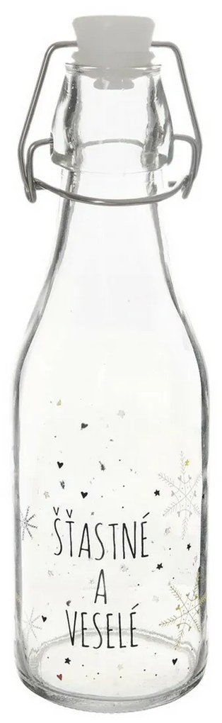 Orion Fľaša s klip uzáverom Vločka biela, 0,52 l, 520 ml