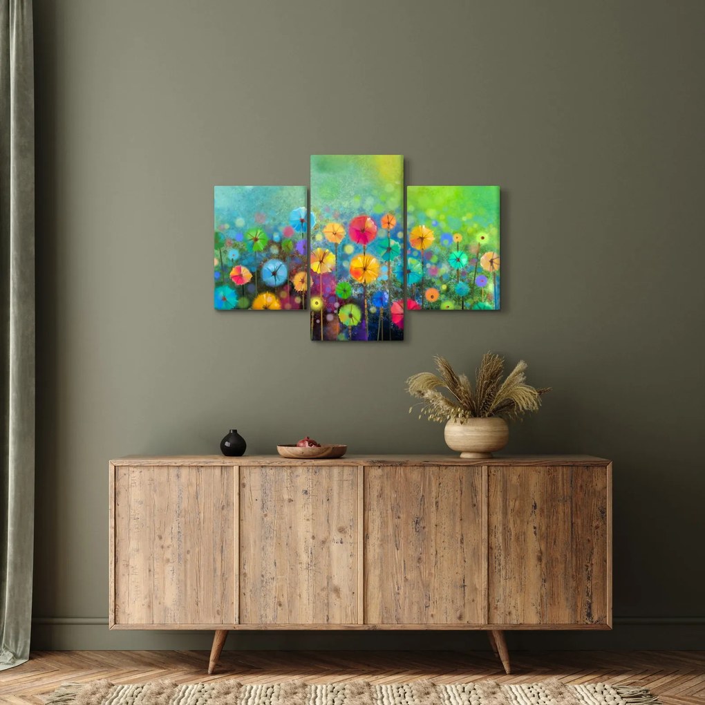 Obraz - Abstraktné kvety (90x60 cm)