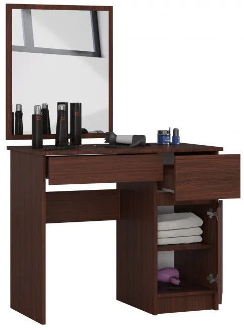 Toaletný stolík so zrkadlom CLP P-2/SL pravý, wenge
