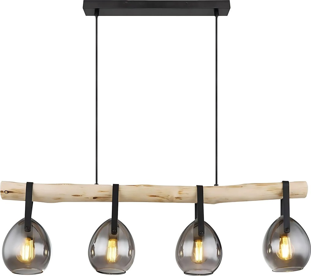 Toolight Toolight, stropné svietidlo 80cm, 4xE27, APP1775-4CP, hnedá-čierna, OSW-09665