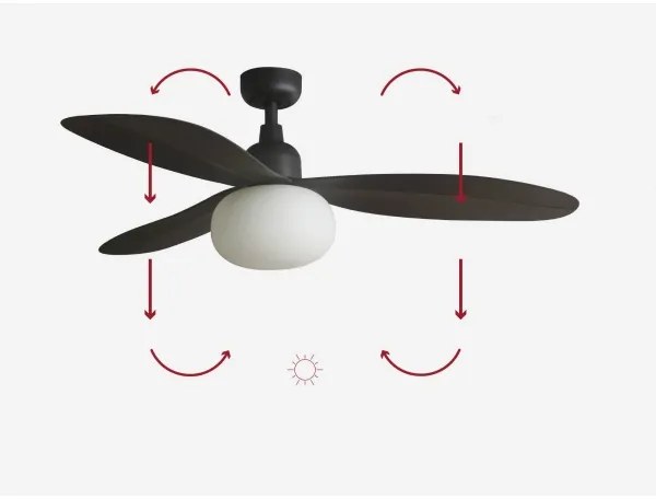 FARO 34301-11L - Stropný ventilátor PALMA 1xE27/15W/230V hnedý pr. 129 cm IP44 + diaľkové ovládanie