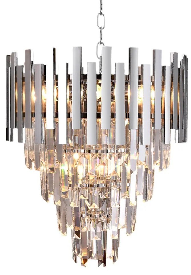 Luster Aspen II, 1x krištáľové/chrómové kovové tienidlo, (fi 45cm), ch