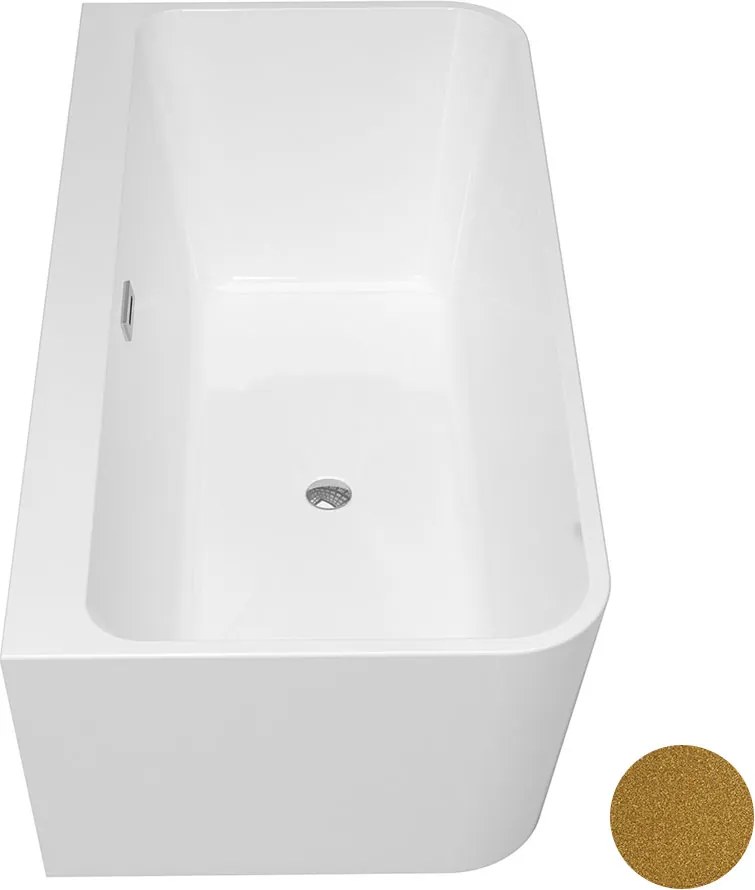Besco Akrylátová voľne stojaca vaňa Varya Glam Z 150x75 BESCO-Typ výpuste: Click-Clack s prepadom, grafit, BESCO-Rozmery: 150x75, BESCO-Farba: Biela/…