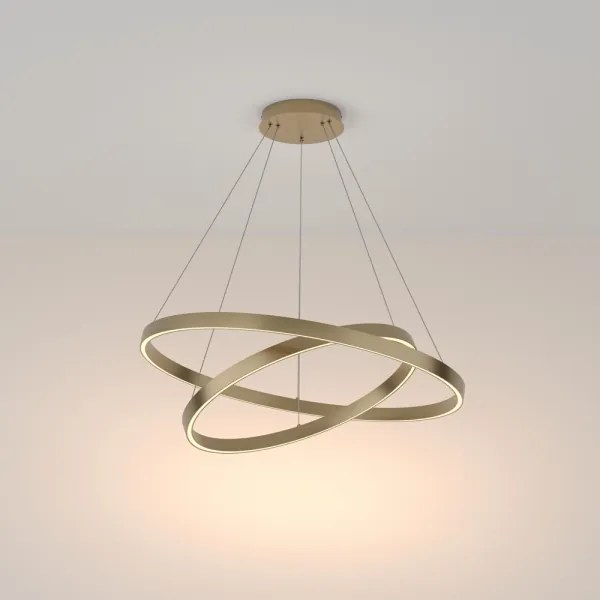 Maytoni MOD058PL-L74BS3K - LED Luster na lanku RIM LED/88W/230V pr. 80 cm zlatá