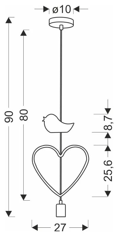 Bielo-ružové detské svietidlo s kovovým tienidlom Single - Candellux Lighting