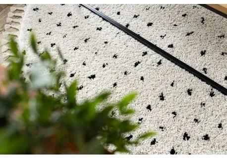 Okrúhly koberec BERBER SYLA B752, krémová bodky - strapce, Maroko, Shaggy Veľkosť: kruh 160 cm