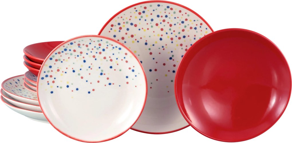 XXXLutz JEDÁLENSKÝ SERVIS Joy Rot-bunt 12-dielne Creatable - Online Only bytové doplnky - 007768056501