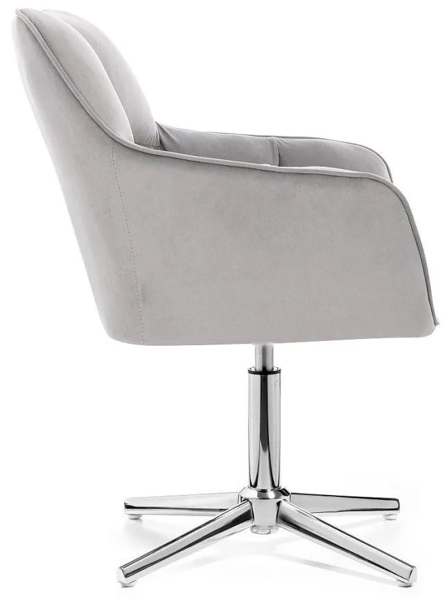 LuxuryForm DESIGN Kreslo AMALFI VELUR na striebornom kríži - svetlo šedé