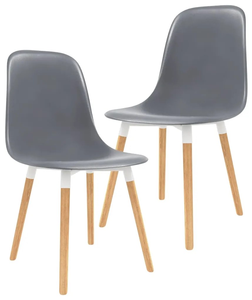 vidaXL Jedálenské stoličky 2 ks, sivé, plast