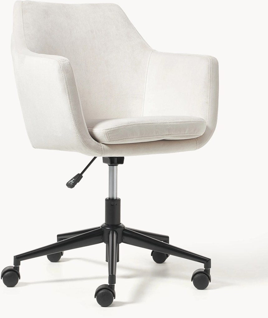 Zamatová stolička k pracovnému stolu Nora, výškovo nastaviteľná
