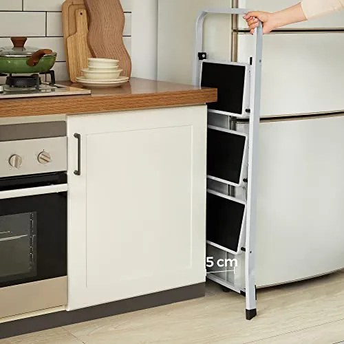 3-stupňový rebrík skladací, záťaž 150 kg, biely