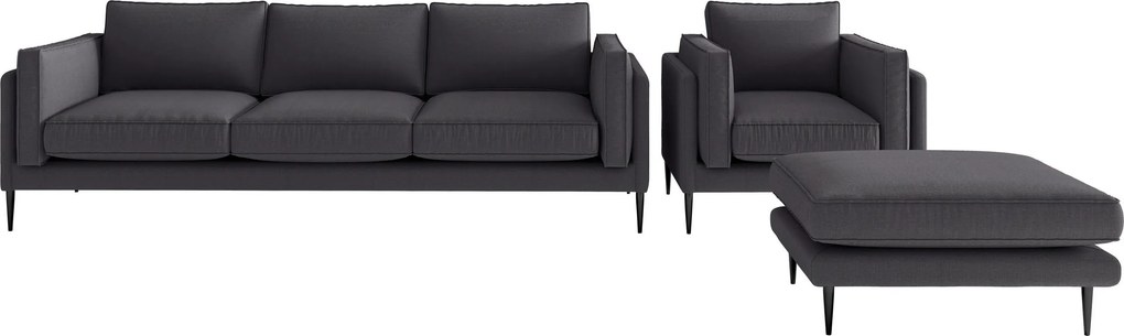 XXXLutz SEDACIA ZOSTAVA, textil, sivohnedá Livetastic - Online Only obývacie izby - 001968007401
