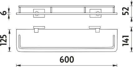 Nimco Polica s ohrádkou, 60 cm KEIRA - KE 22091AX-60-26
