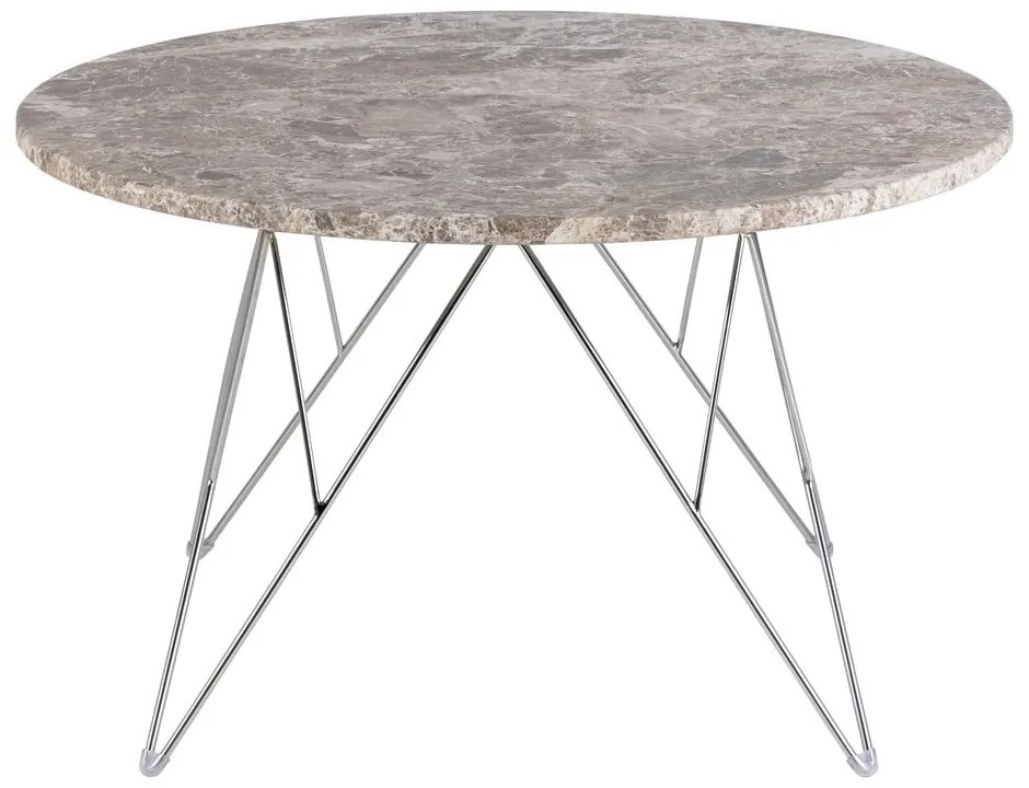 Sivý mramorový okrúhly konferenčný stolík ø 80 cm Prunus – Actona