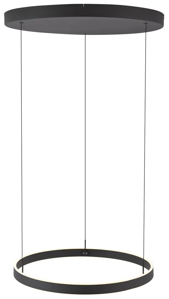 Dizajnové závesné svietidlo čierne s 3-stupňovým stmievaním - Titmus