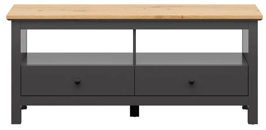 TV stolík/skrinka BRW Hesen RTV2S/6/14 (grafit + dub artisan). Akcia -22%. Vlastná spoľahlivá doprava až k Vám domov. 1062505