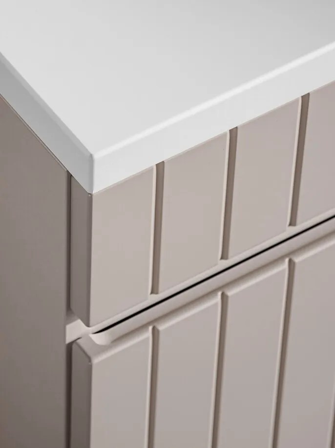 Závěsná skříňka pod umyvadlo Iconic s deskou 100 cm kašmír/dub coast evoke