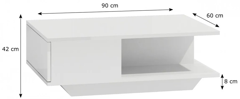 Konferenčný stolík Denver biely matný