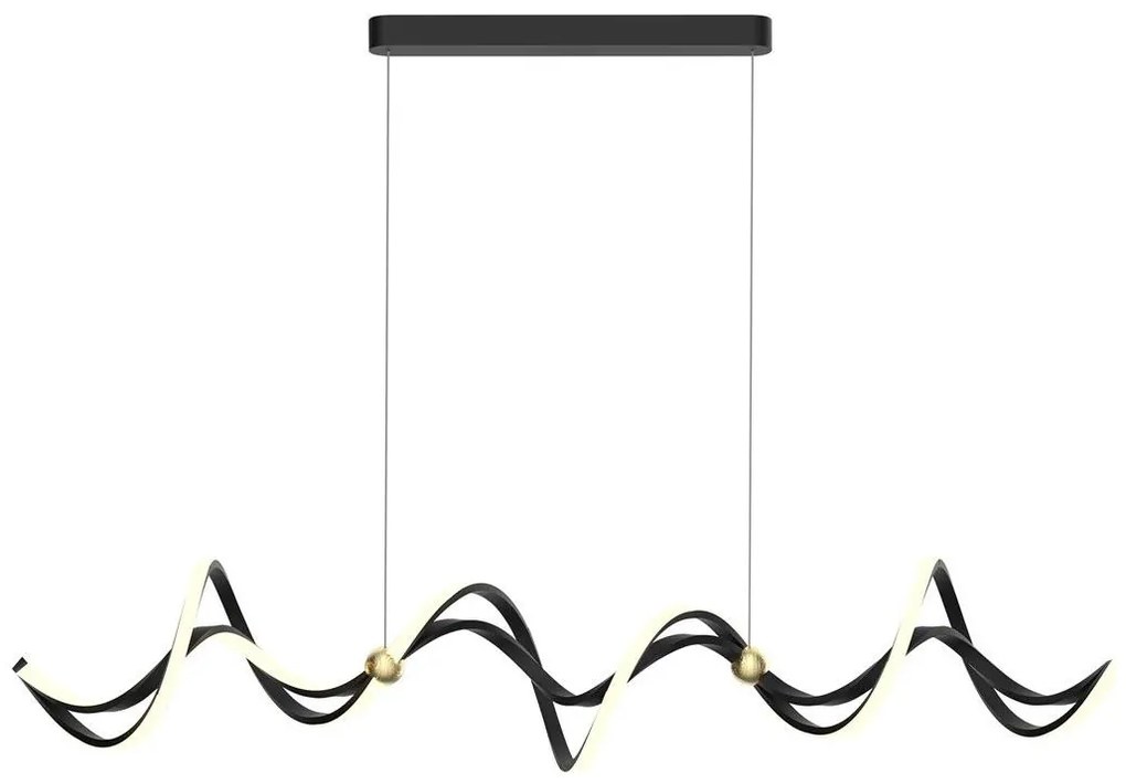 LED Luster na lanku COLIA LED/55W/230V čierna/zlatá