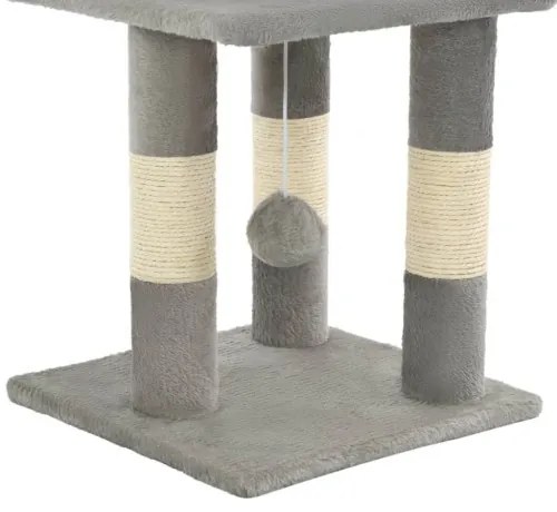 vidaXL Škrabadlo pre mačky so sisalovými stĺpikmi 65 cm sivé-