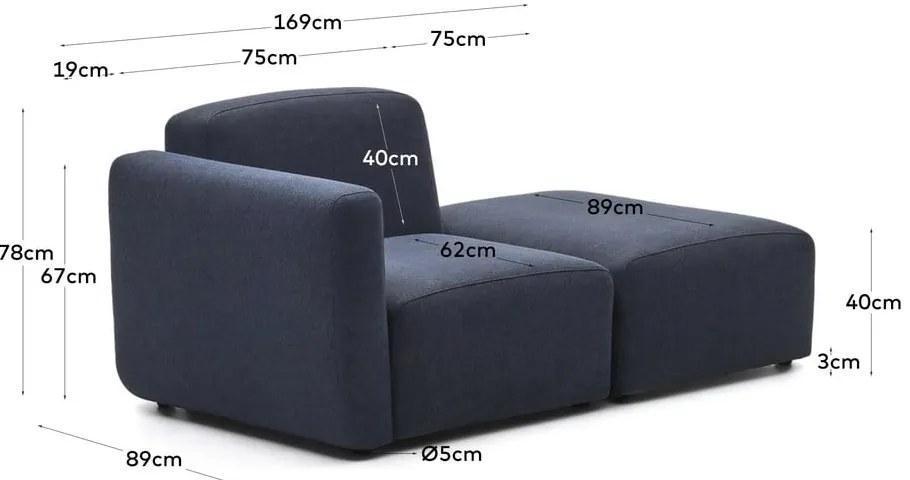 Tmavomodrá leňoška Neom – Kave Home