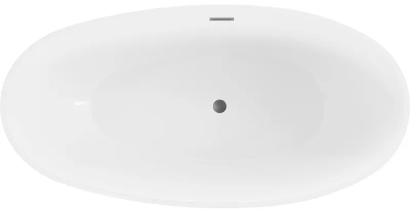 Mexen Bilbao, voľne stojaca vaňa 180 x 90 cm, biela, brúsený grafit prepad, 51311809000-95