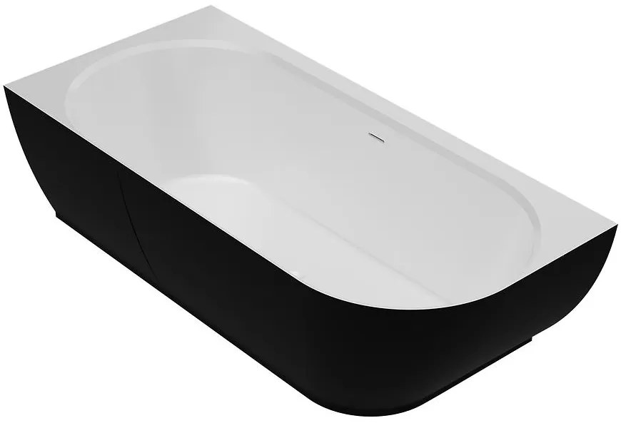 Vaňa Nelza 175x82 pravý konglomerát čierna/biela matná