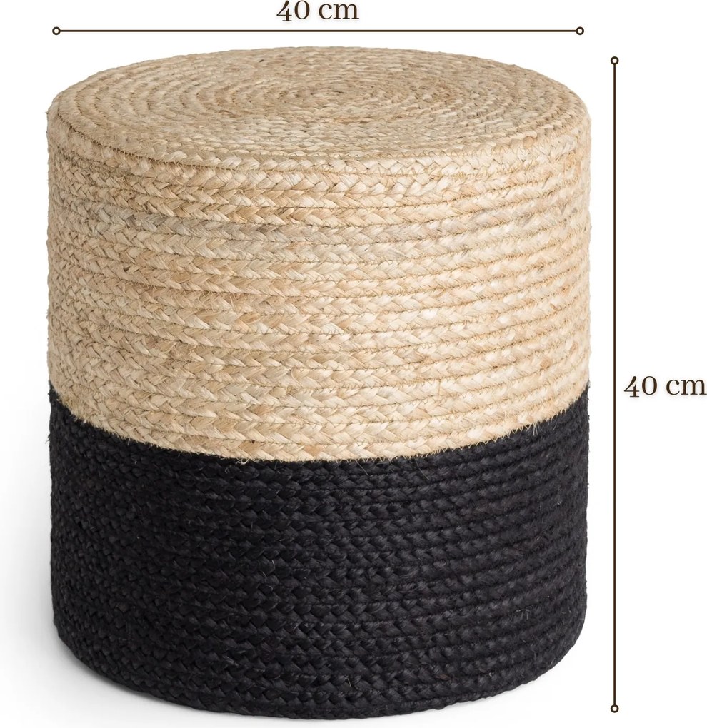 Hanse Home Sedací vak LOOMA POUF 106237 Beige/Black - 40x40 cm