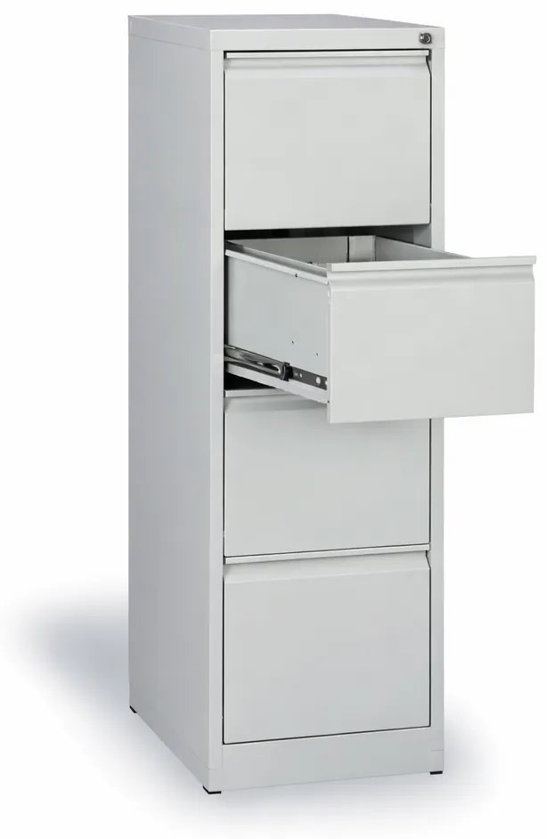 Kovová kartotéka A4, 4 zásuvky, demontovaná, sivá / sivá