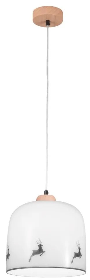 Kolarz A1352.31.Gr.100- Luster na lanku NONNA 1xE27/60W/230V jelene dub/biela/šedá