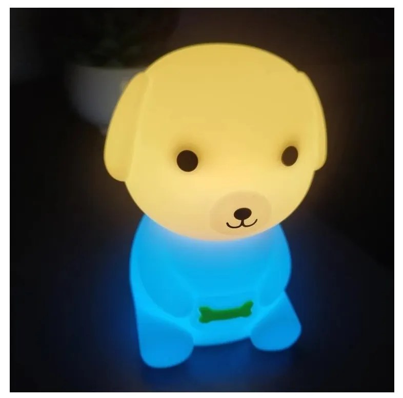 LED RGB stmievateľné dobíjacie detské nočné svetlo LED/2,5W/5V 3000K 1200 mAh pes