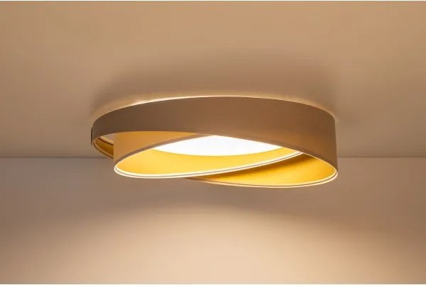 Stmievateľné stropné LED svietidlo SM. GALAXY M. 24W/230V, priemer 55 cm, béžová/biela/zlatá + diaľkové ovládanie