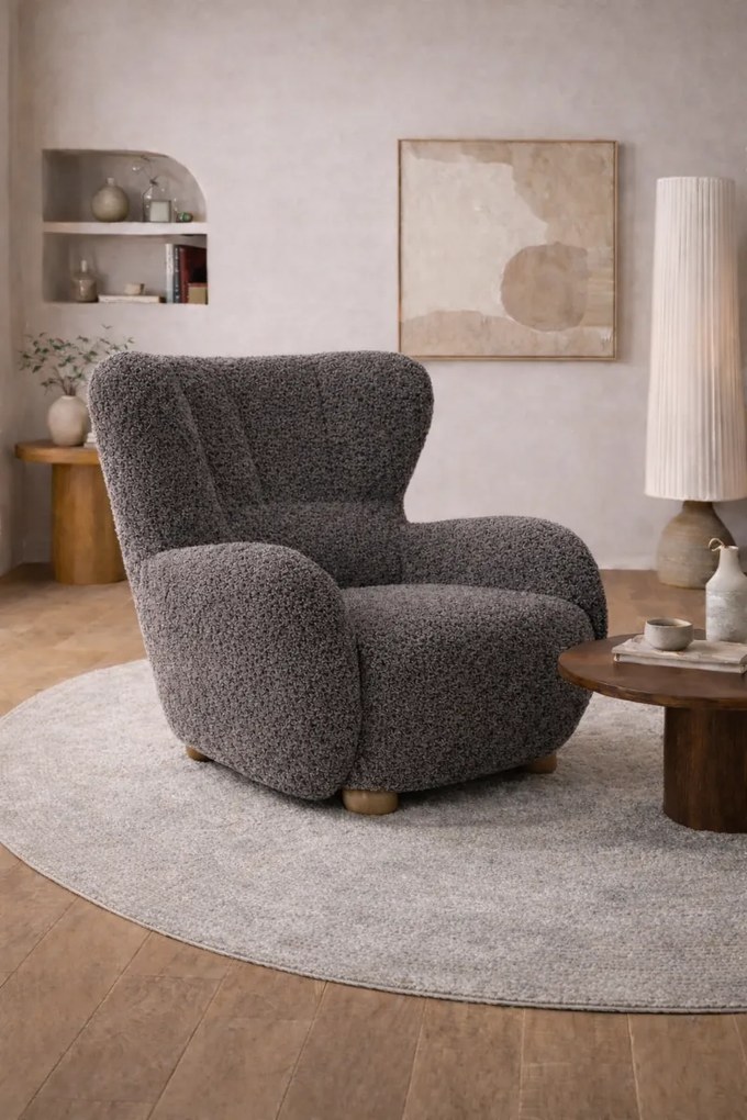 RELAXAČNÉ KRESLO PONCIO ROLF 08 ŠEDOHNEDÁ TMAVÁ