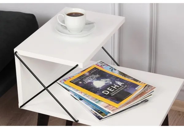 Nočný stolík CROSS 55x50 cm biela