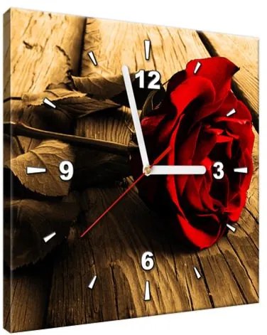 Obraz s hodinami Osamelá ruža 30x30cm ZP1237A_1AI