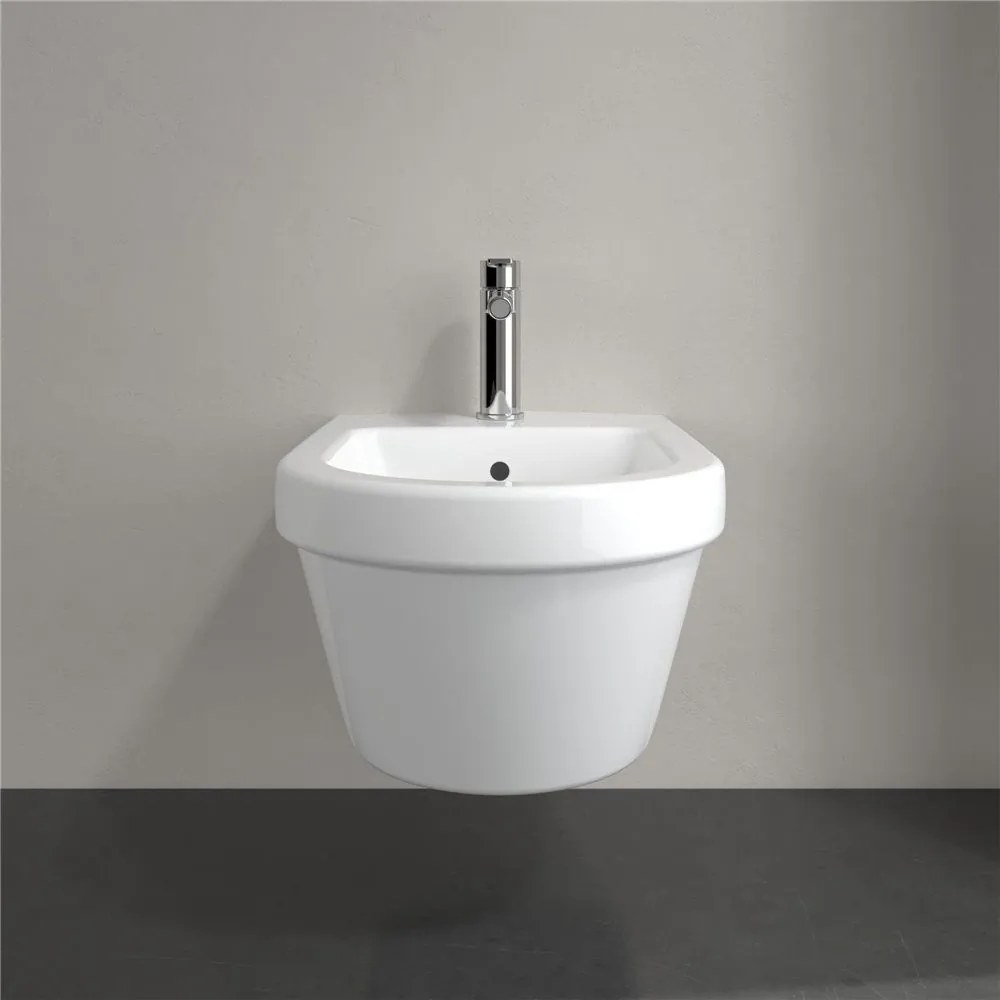 VILLEROY &amp; BOCH Architectura závesný bidet s otvorom, s prepadom, 370 x 530 mm, biela alpská, 54840001