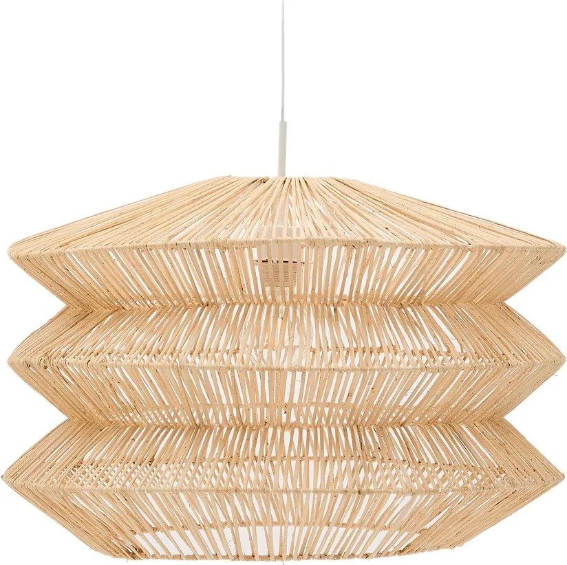Závesné svietidlo v prírodnej farbe s ratanovým tienidlom Dakit – Kave Home