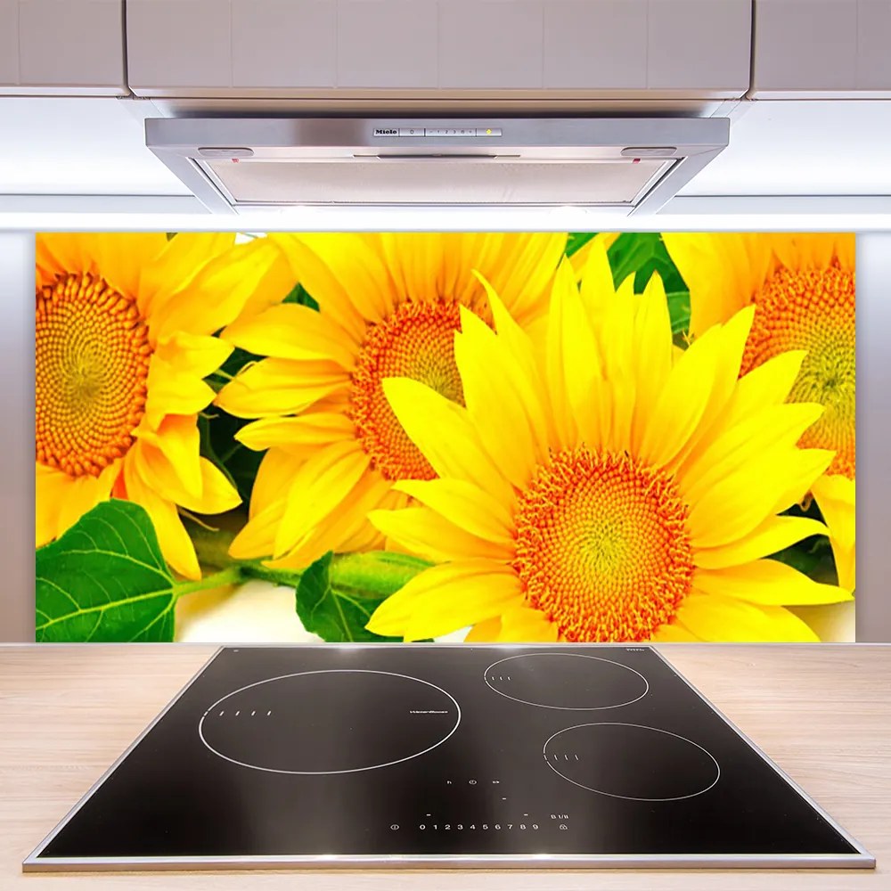 Sklenený obklad Do kuchyne Slnečnica kvet príroda 120x60 cm