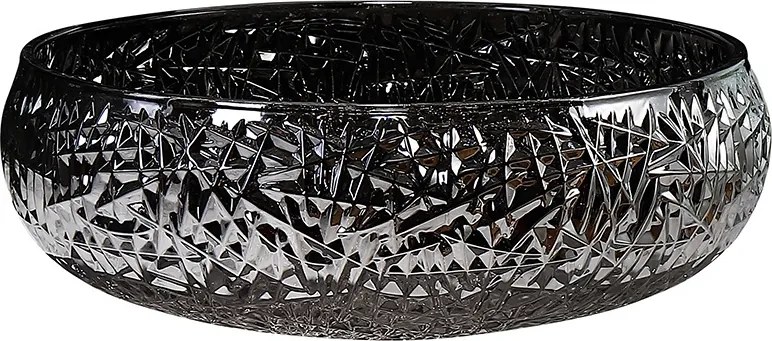 BPS-koupelny Sklenené umývadlo na dosku HYD-BRT4-BL-410 41x12 cm, čierne lesk