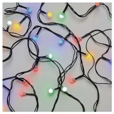 EMOS LED vonkajšia vianočná reťaz CHERRY, 200xLED, viacfarebné svetlo, 20m, časovač, gule, zelená