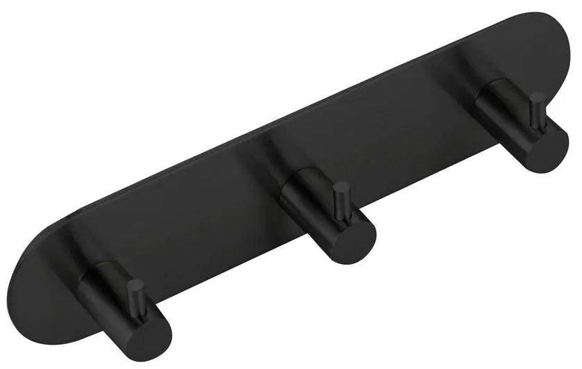 Sapho Sapho, samolepiaci trojitý háčik, okrúhly, čierna matná, 32203B