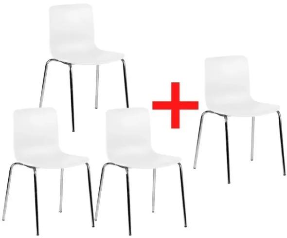Konferenčná stolička DAVE, 3 + 1 ZADARMO, biela
