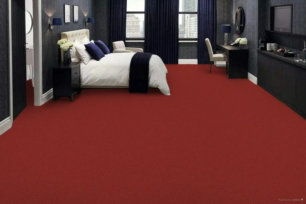 Koberec metráž Merit new 6783, na mieru, šíře 4m, červená, ab (mriežka), chodba / predsieň, ITC