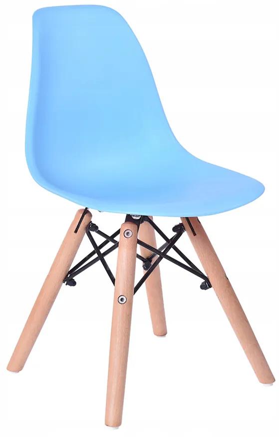 Kids Modern detská stolička s drevenými nohami Farba: modrá